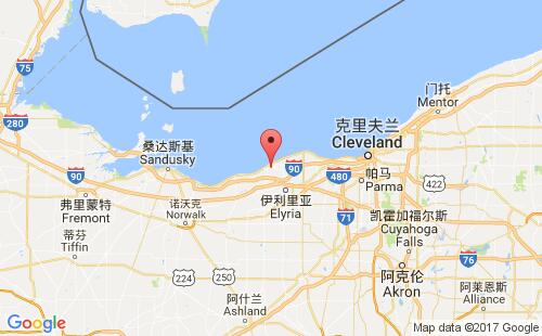 美國海運(yùn)港口洛雷恩lorain港口地圖