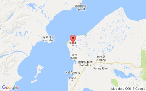 美國海運(yùn)港口尼基斯基nikiski港口地圖
