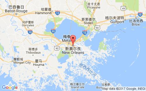 美國海運港口新奧爾良new orleans,la港口地圖