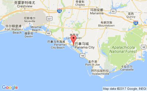 美國海運港口巴拿馬城panama city,fl港口地圖