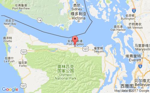 美國海運港口安吉利斯港port angeles港口地圖