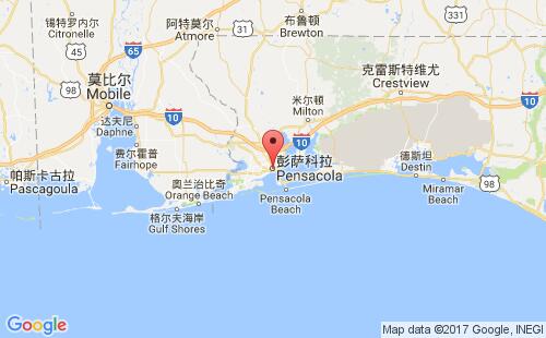 美國海運港口彭薩科拉pensacola,fl港口地圖