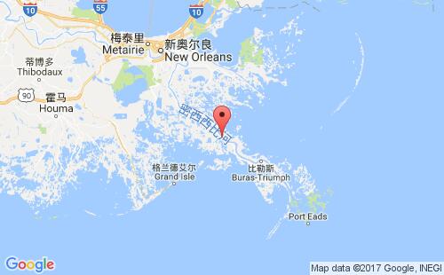 美國(guó)海運(yùn)港口薩爾弗港port sulphur港口地圖