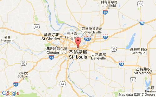 美國(guó)海運(yùn)港口圣路易斯st.louis,mo港口地圖