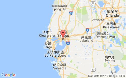 美國海運(yùn)港口坦帕tampa,fl港口地圖