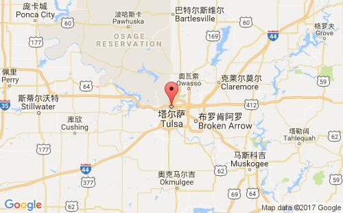 美國海運(yùn)港口塔爾薩tulsa,ok港口地圖