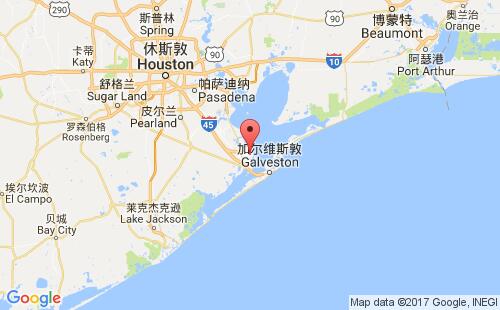 美國海運(yùn)港口德克薩斯城texas city港口地圖